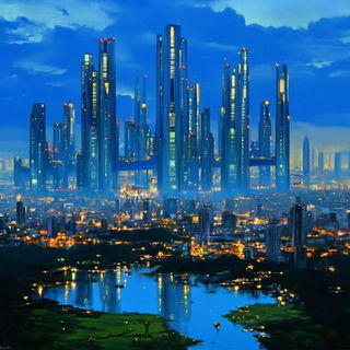 Ferronox style, Midjourney V6.1: megacity with futuristic bioarchitecture