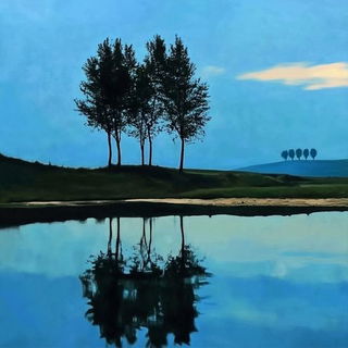 Ferronox style, Midjourney V6.1: realistic landscape photograph of quiet dawn