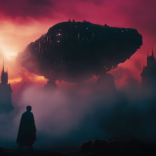 Carteblanche Tableauism style, Midjourney V6.1: cinematic shot from sci-fi movie