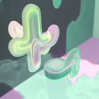 Toporiso style, Midjourney V6.1: abstract 3D render