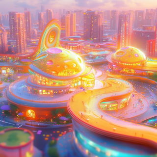Lithographocrypt style, Midjourney V6.1: megacity with futuristic bioarchitecture