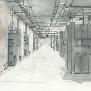 Biolumencity style, Midjourney V6.1: technical infrastructure blueprint schematics