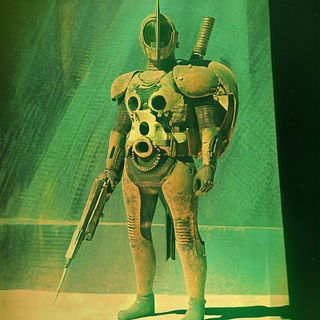 Illuminated Verdigris style, Midjourney V6.1: concept art character design of retropunk steam knight