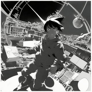 Illuminated Verdigris style, Midjourney V6.1: black-and-white manga comic strip