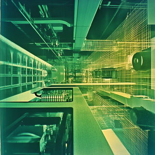 Illuminated Verdigris style, Midjourney V6.1: technical infrastructure blueprint schematics