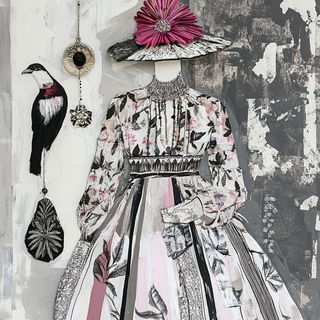 Ashvat Vatika style, Midjourney V6.1: haute-couture fashion outfit