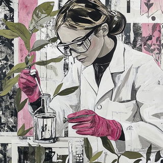 Ashvat Vatika style, Midjourney V6.1: editorial illustration for popular scientific magazine cover