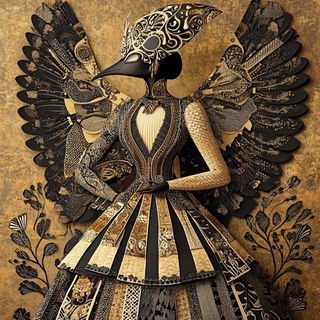 Darkroomist style, Midjourney V6.1: haute-couture fashion outfit