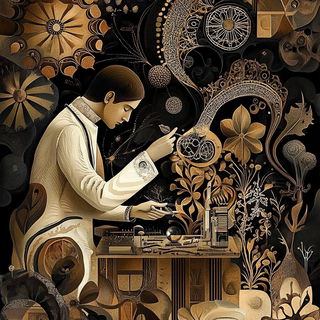 Darkroomist style, Midjourney V6.1: editorial illustration for popular scientific magazine cover