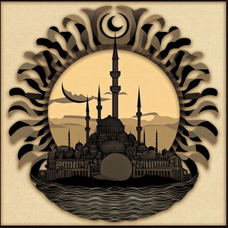 Darkroomist style, Midjourney V6.1: bold minimalist logo design for Istanbul city municipal services