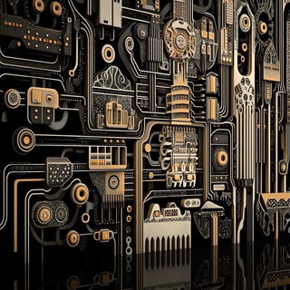 Darkroomist style, Midjourney V6.1: technical infrastructure blueprint schematics