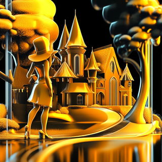 Flarequilt style, Midjourney V6.1: retro fairy-tale illustration