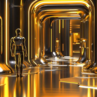 Flarequilt style, Midjourney V6.1: cinematic shot from sci-fi movie