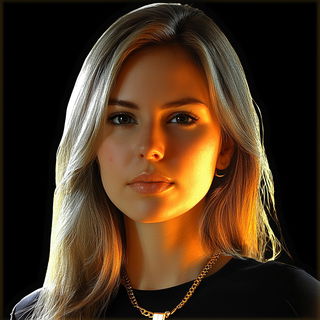 Flarequilt style, Midjourney V6.1: photographic portrait of female protagonist