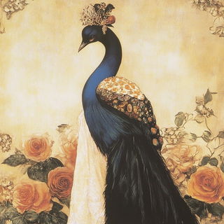 Sunbird Chromaflow style, Midjourney V6.1: traditional folk art