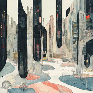 Spectacarnival style, Midjourney V6.1: megacity with futuristic bioarchitecture