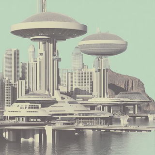 Chromabind style, Midjourney V6.1: megacity with futuristic bioarchitecture