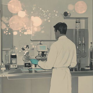 Chromabind style, Midjourney V6.1: editorial illustration for popular scientific magazine cover