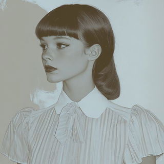 Chromabind style, Midjourney V6.1: photographic portrait of female protagonist
