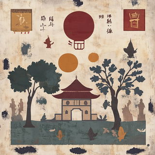 Keshiki Calligraphics style, Midjourney V6.1: traditional folk art