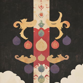Keshiki Calligraphics style, Midjourney V6.1: creative pattern composition