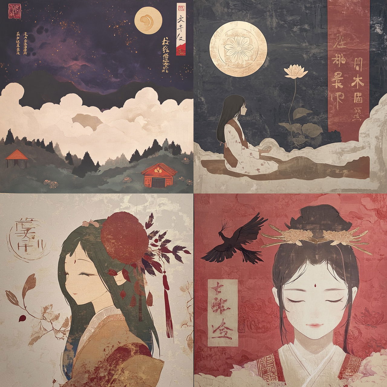 Keshiki Calligraphics style, Midjourney V6.1, render 1 of 4