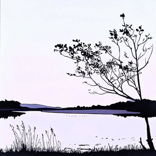 Cyanoptic Proscenium style, Midjourney V6.1: realistic landscape photograph of quiet dawn