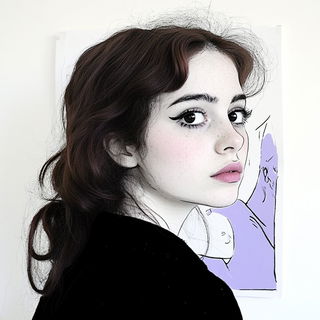 Cyanoptic Proscenium style, Midjourney V6.1: photographic portrait of female protagonist