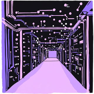 Cyanoptic Proscenium style, Midjourney V6.1: technical infrastructure blueprint schematics