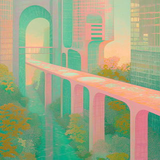 Obsidian Sunfold style, Midjourney V6.1: megacity with futuristic bioarchitecture