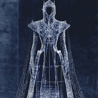 Blackbranch Vestment style, Midjourney V6.1: haute-couture fashion outfit