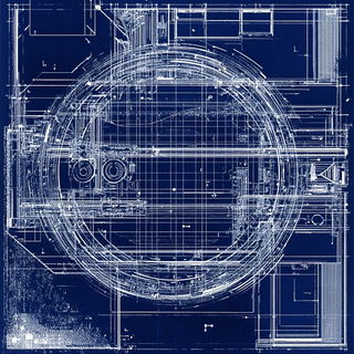 Blackbranch Vestment style, Midjourney V6.1: technical infrastructure blueprint schematics