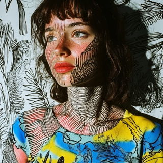 Dustmantle style, Midjourney V6.1: photographic portrait of female protagonist