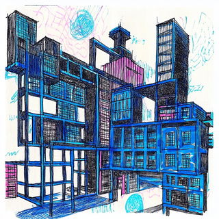 Dustmantle style, Midjourney V6.1: technical infrastructure blueprint schematics