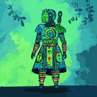 Fablejoin style, Midjourney V6.1: concept art character design of retropunk steam knight