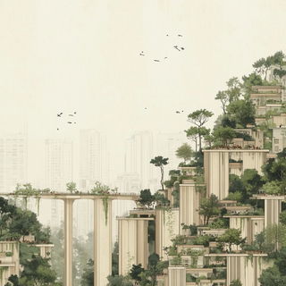 Florigrafica style, Midjourney V6.1: megacity with futuristic bioarchitecture