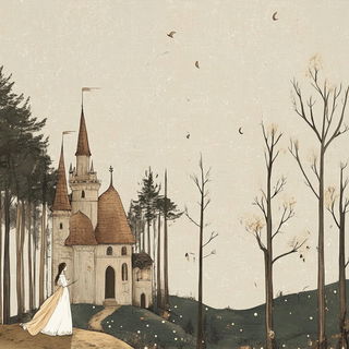 Florigrafica style, Midjourney V6.1: retro fairy-tale illustration