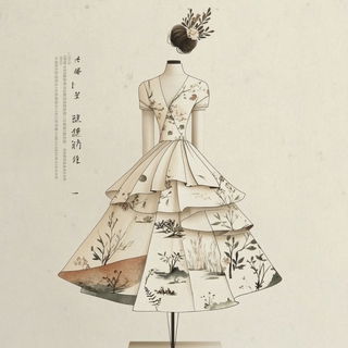 Florigrafica style, Midjourney V6.1: haute-couture fashion outfit