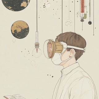 Florigrafica style, Midjourney V6.1: editorial illustration for popular scientific magazine cover