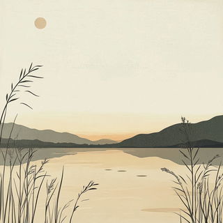 Florigrafica style, Midjourney V6.1: realistic landscape photograph of quiet dawn