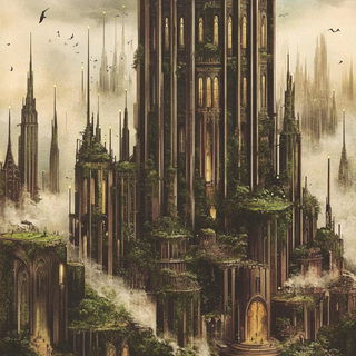 Zodiac Orchard style, Midjourney V6.1: megacity with futuristic bioarchitecture