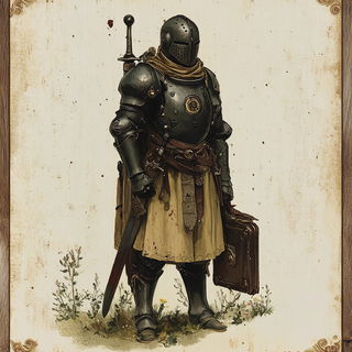 Zodiac Orchard style, Midjourney V6.1: concept art character design of retropunk steam knight