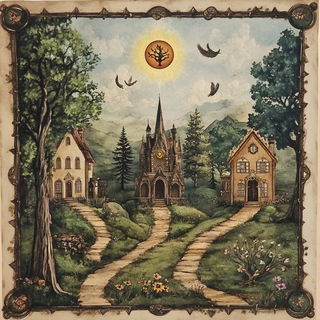 Zodiac Orchard style, Midjourney V6.1: traditional folk art