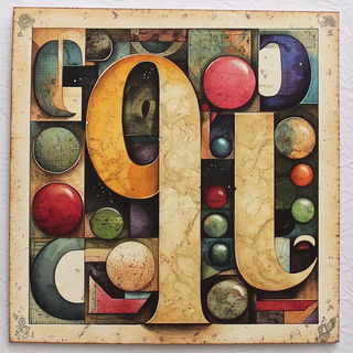 Zodiac Orchard style, Midjourney V6.1: typographic composition with large letters