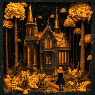 Gridrose style, Midjourney V6.1: retro fairy-tale illustration