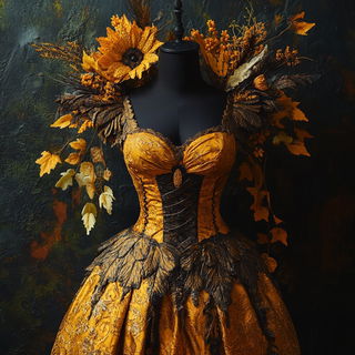 Gridrose style, Midjourney V6.1: haute-couture fashion outfit