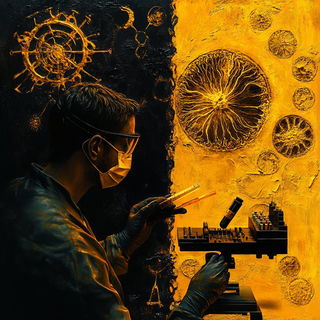 Gridrose style, Midjourney V6.1: editorial illustration for popular scientific magazine cover