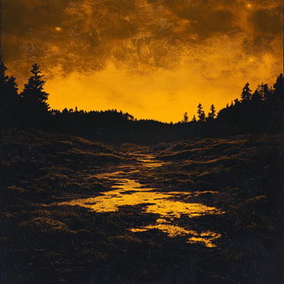 Gridrose style, Midjourney V6.1: realistic landscape photograph of quiet dawn