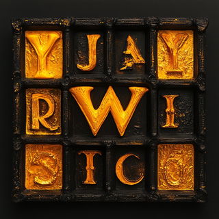 Gridrose style, Midjourney V6.1: typographic composition with large letters
