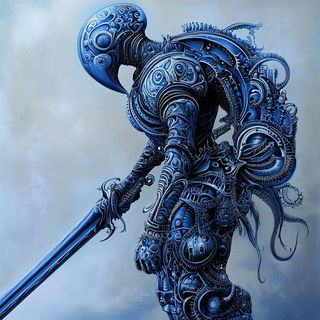 Undertow Halation style, Midjourney V6.1: concept art character design of retropunk steam knight
